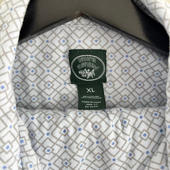 Laura Ashley Women's Matching Pajama Set Blue Button Down Cozy Pants Size XL - Picture 3 of 7